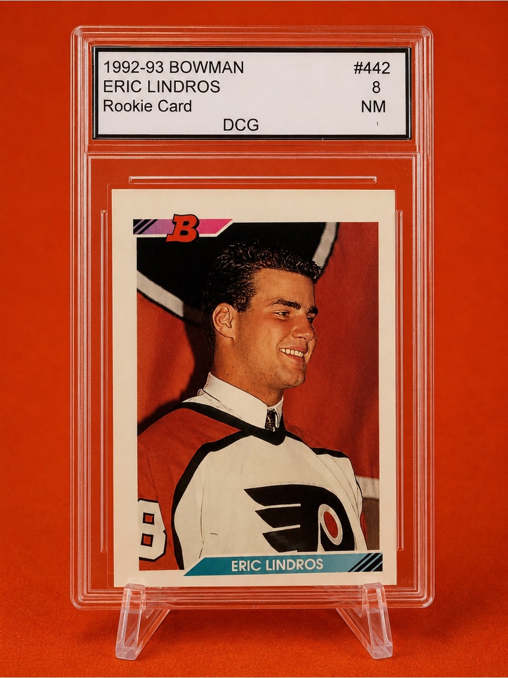 Eric Lindros Rookie Trading Card 1992 Bowman - Philadelphia Flyers